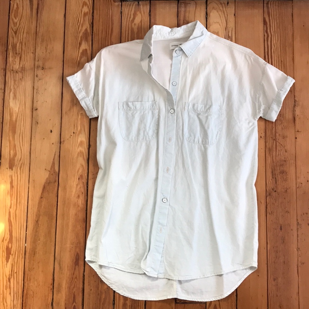Old Navy Chambray Boyfriend Button-Up Shirt